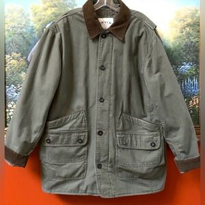Orvis Green Barn Chore Jacket Insulated Button Up Corduroy Collar Men’s Large